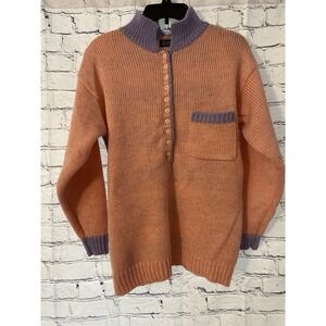 Vintage gitano sweater small pink purple sparkles